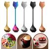 Cat Coffee Spoon, Stainless Steel Cat Paw Claw Teaspoon, Multi-Color Electroplated Stirring Spoon, for Ice Cream Yogurt Dessert