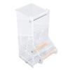 No Mess Bird Cage Feeder Transparent Automatic Parrot Feeder Food Container with Perch for Small Medium Birds