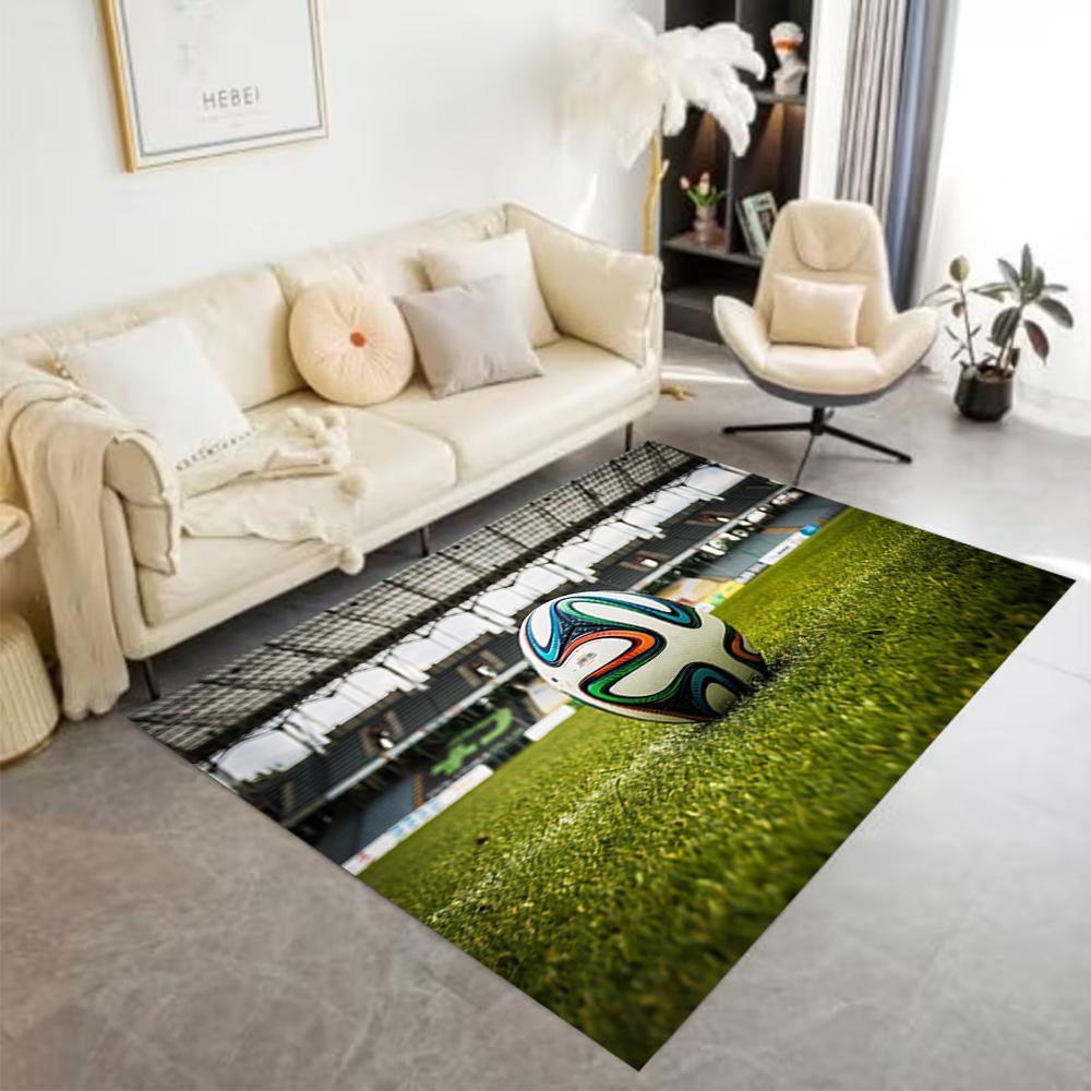 Soccer Field Ball Floor Rug Office Rug Perfect for Decorate Room Outdoor Dining Room Dormitory Antislip Carpet Office Home Decor Gift for Festivals