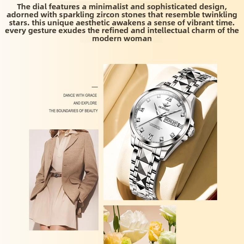 OUPINKE Women's Waterproof, Simple, Fully Automatic Mechanical Watch for Women