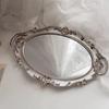 Glass Material Jewelry Storage Tray Oval Shape Mirrored Tray Storage Tray Serving Platter  Home Use