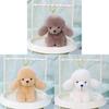 Plush Poodle Dog Toy Gift For Girls With Keychain And Bag Decor