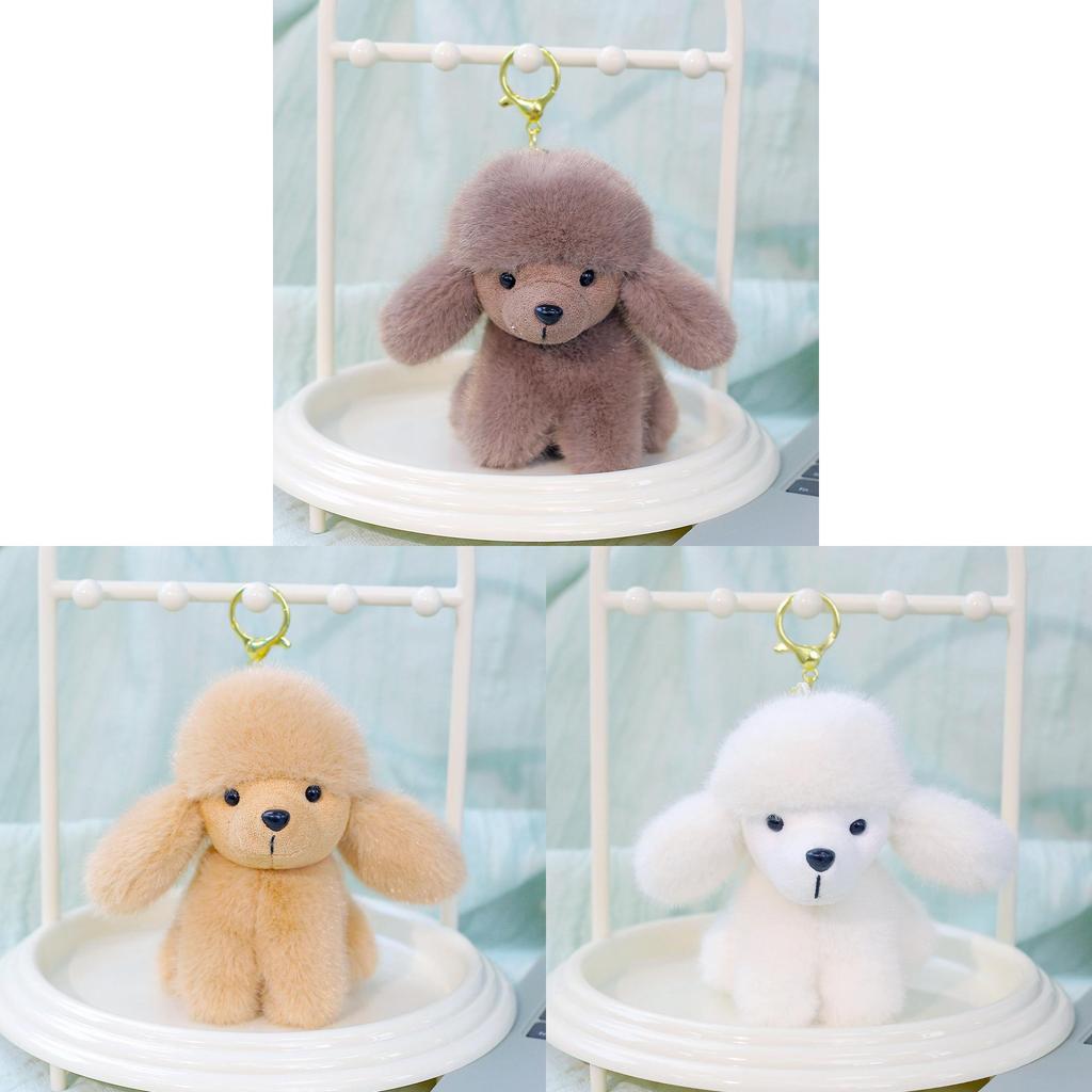 Plush Poodle Dog Toy Gift For Girls With Keychain And Bag Decor