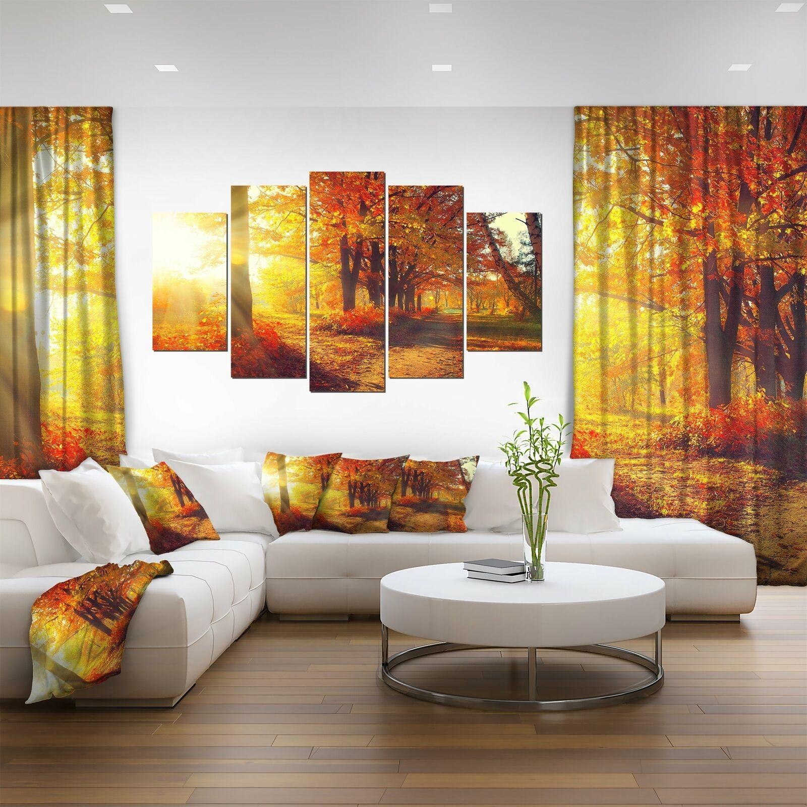 

Большой постер «Осенние деревья в солнечных лучах», 5 шт., холст, картина, печать, настенная живопись на холсте, Настенный декор для гостиной в рамке 30x40cm*2 30x60cm*2 30x80cm*1