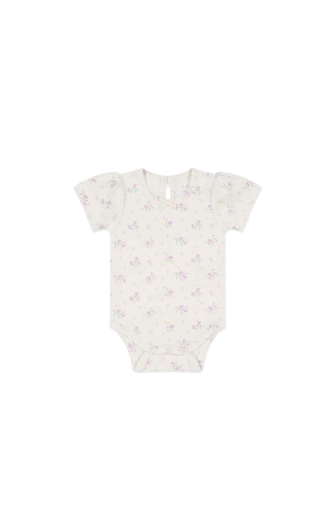 Organic Cotton Short Sleeve Bodysuit Thelma Orchid JBCO251210 Baby CRM 60 [Jamie Kay]