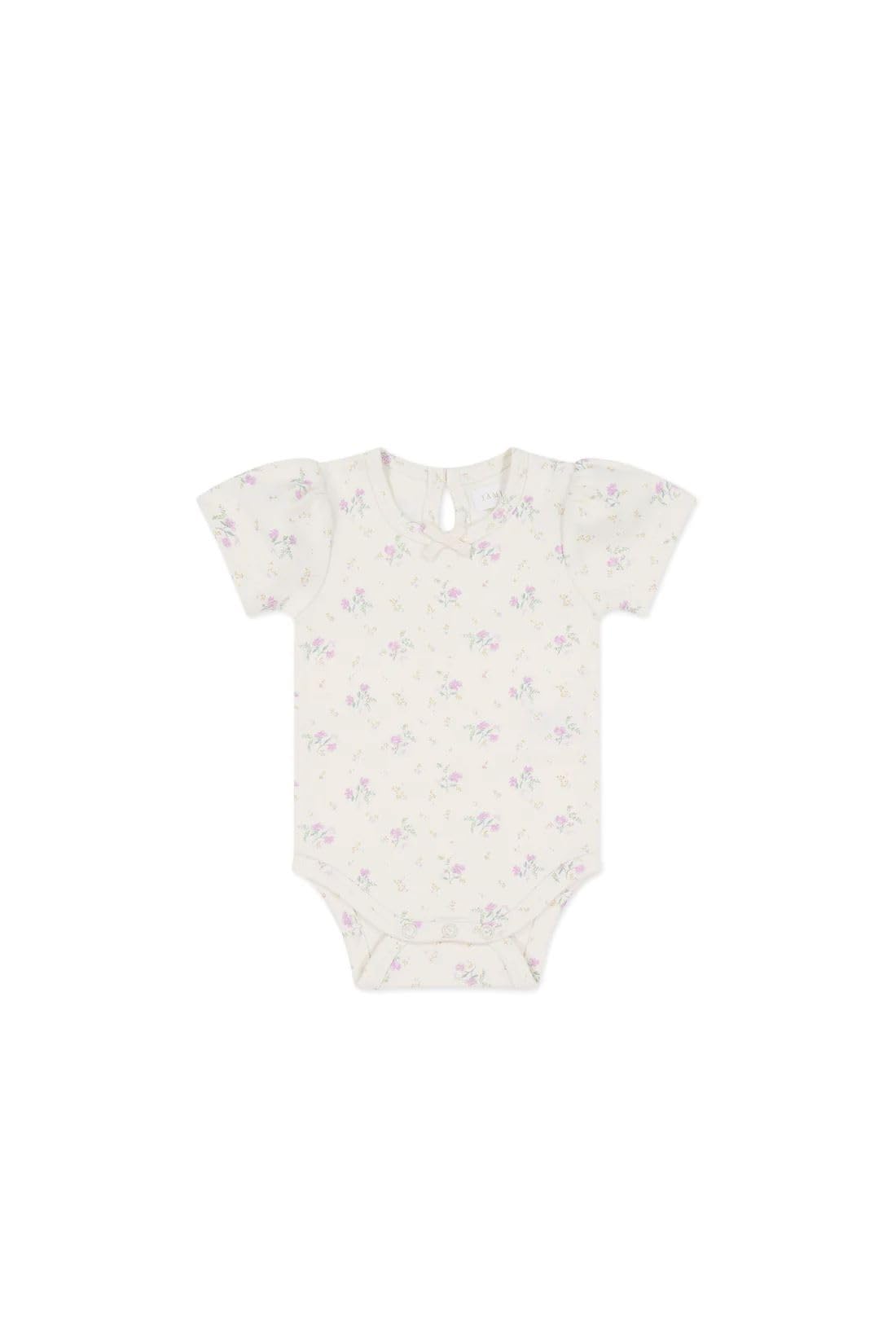 

Organic Cotton Short Sleeve Bodysuit Thelma Orchid JBCO251210 Baby CRM 60 [Jamie Kay]