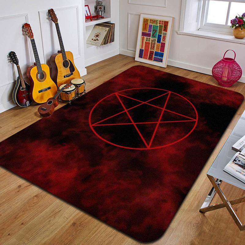 P-Pentagram Printed Carpet Fashion Yoga Mat Non-Slip Carpet Bedroom Decoration Outdoor Carpet Bedroom Birthday Gift
