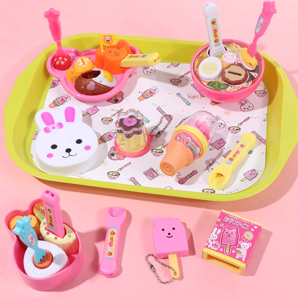 6 Stück/Set Simulationsmodell Pudding Fütterungsset Bärenform Spielhaus Spielzeug Kinderspielzeug