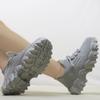 Breathable Fly-Knit Lace-Up Casual Men's Outdoor Sneakers with Thick Soles