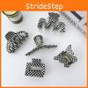 European And American Plaid Series Black And White Acetate Hair Clip Handmade Vintage Headwear For Women