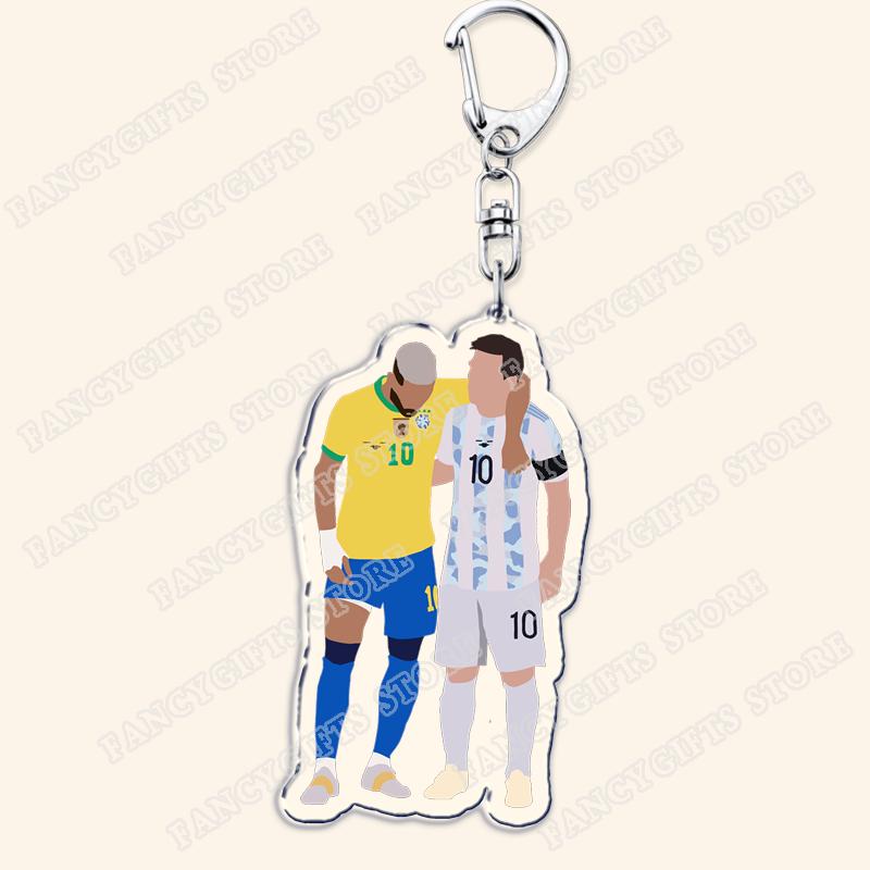 Popular Soccer Ball Player Keychains for Accessories Bag Football Key Chain Ring Fans Gifts Friends Keyrings 4