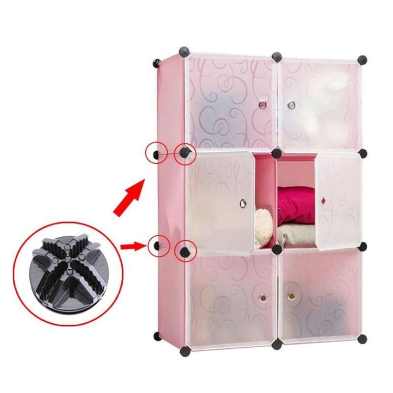 100Pcs Modular Wardrobes Plastic Connectors Functional Interlocked Clips For DIY Shelving Storage Organizers Cube