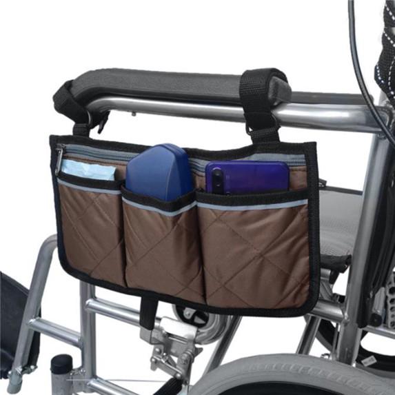 Wheelchair Side Bag Portable Armrest Pouch Organizer Bag Stroller Hanging Bag Large Capacity Storage Bags