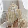 Boho Woven Tote Bag With Drawstring Closure For Casual Weekend Outings