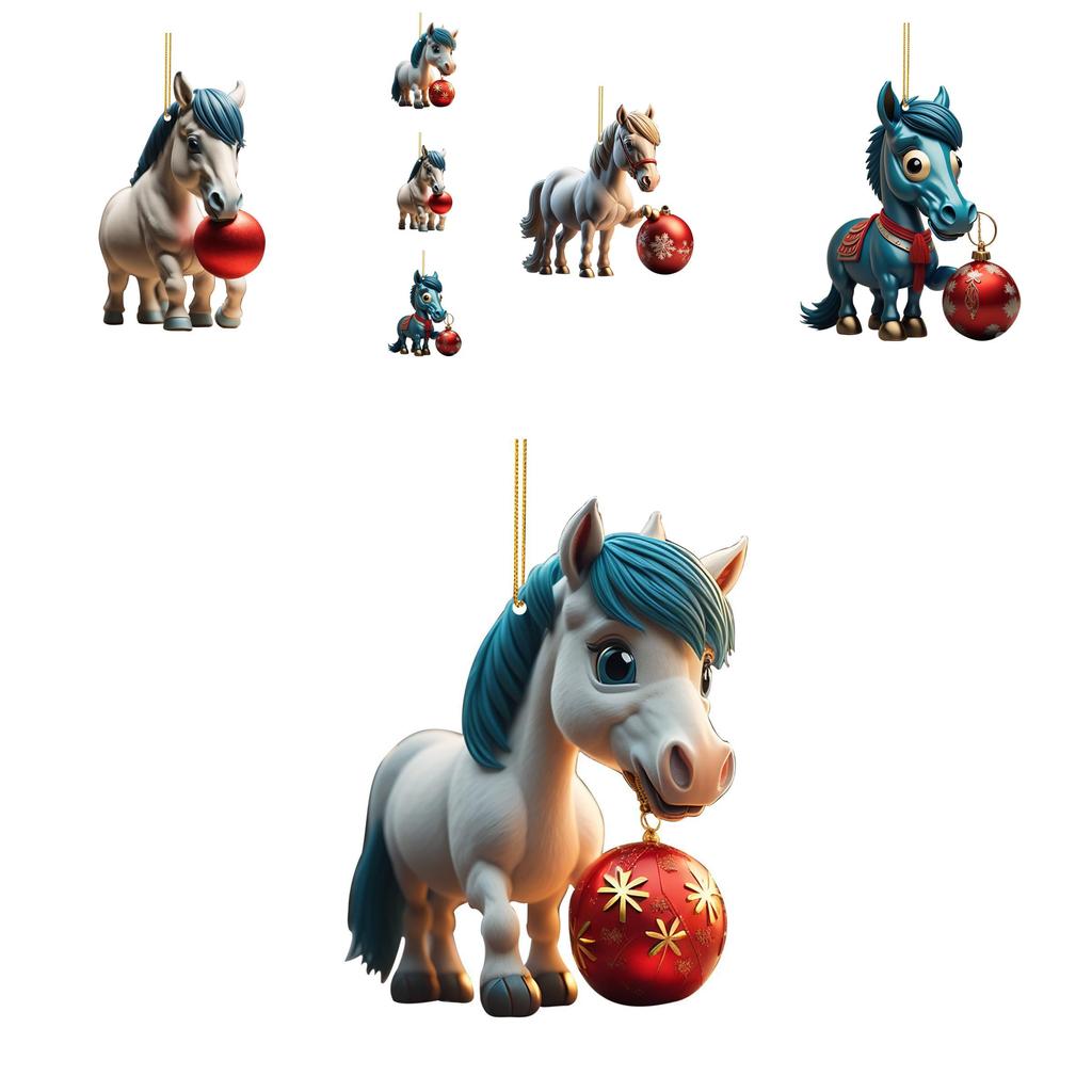 Adorable Acrylic Horse Christmas Tree Decoration For Natal Family Festivities
