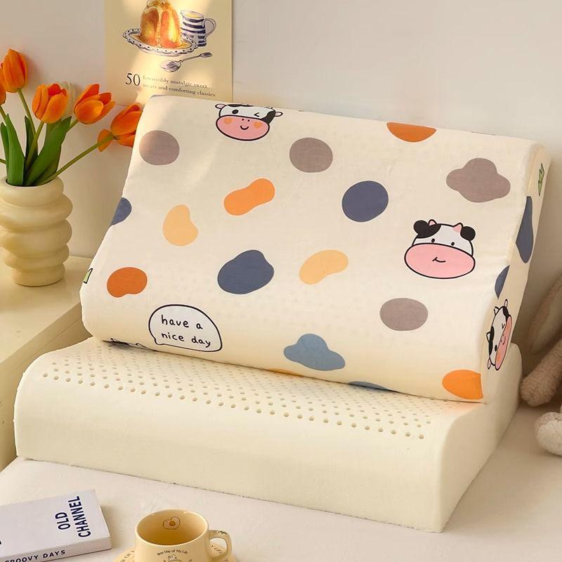 G5ZG5Z Latex Pillow: Removable, Washable Core for Kids & Babies; Neck Support for Cervical Vertebrae; Ideal for Primary School & Kindergarten.