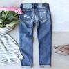 Women's Mid Rise Straight Leg Jeans Loose Fit Ripped Halloween Pumpkin Print Fall Casual Denim Trousers