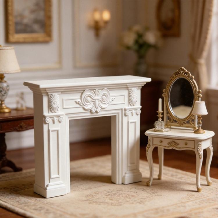 Small Fireplaces Model Figurine Miniature Furniture For 1/12 Scale Doll House Decoration And Craft Model Project Display
