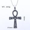 Punk style personalized ready-to-ship ank cross necklace - fade-proof stainless steel egyptian mythology silver pendant