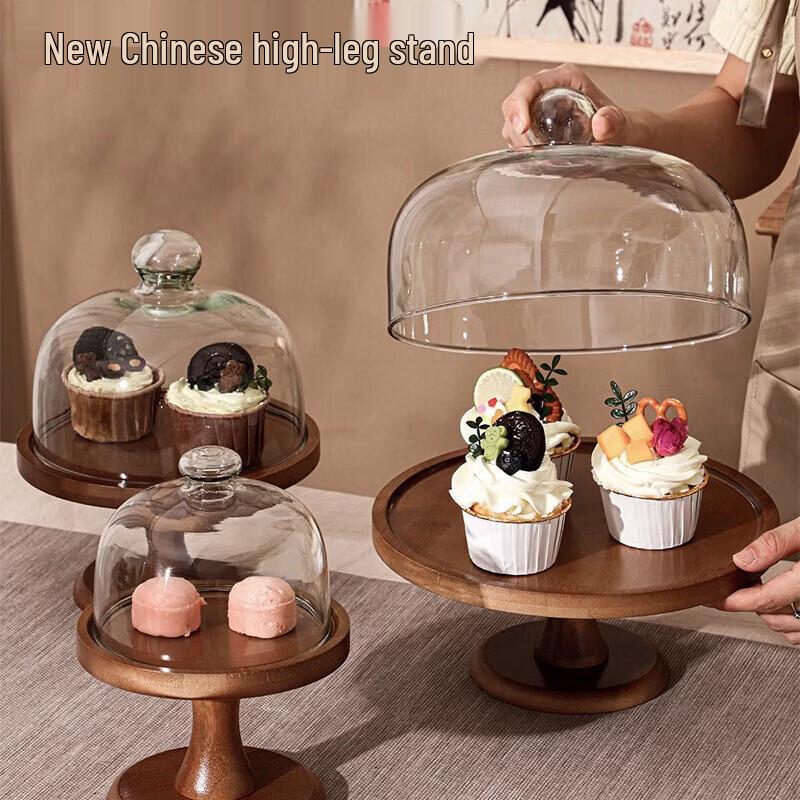 Jingzhouyuan New Chinese Style Bamboo Cake Stand & Display Tray