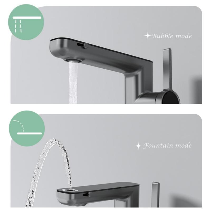Temperature Digital Display LED Basin Faucet 2 Modes Multi-function Hot Cold Water Sink Mixer Wash Tap For Bathroom