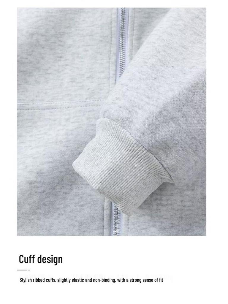 Herren Übergröße Kapuzen-Strickjacke mit Doppelreißverschluss