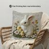 1pc 2D Printed Cute Bunny And Chick Pillowcase, Featuring a Single-Sided Print Design, Zipper Closure, Machine Washable, Without Internal Filling