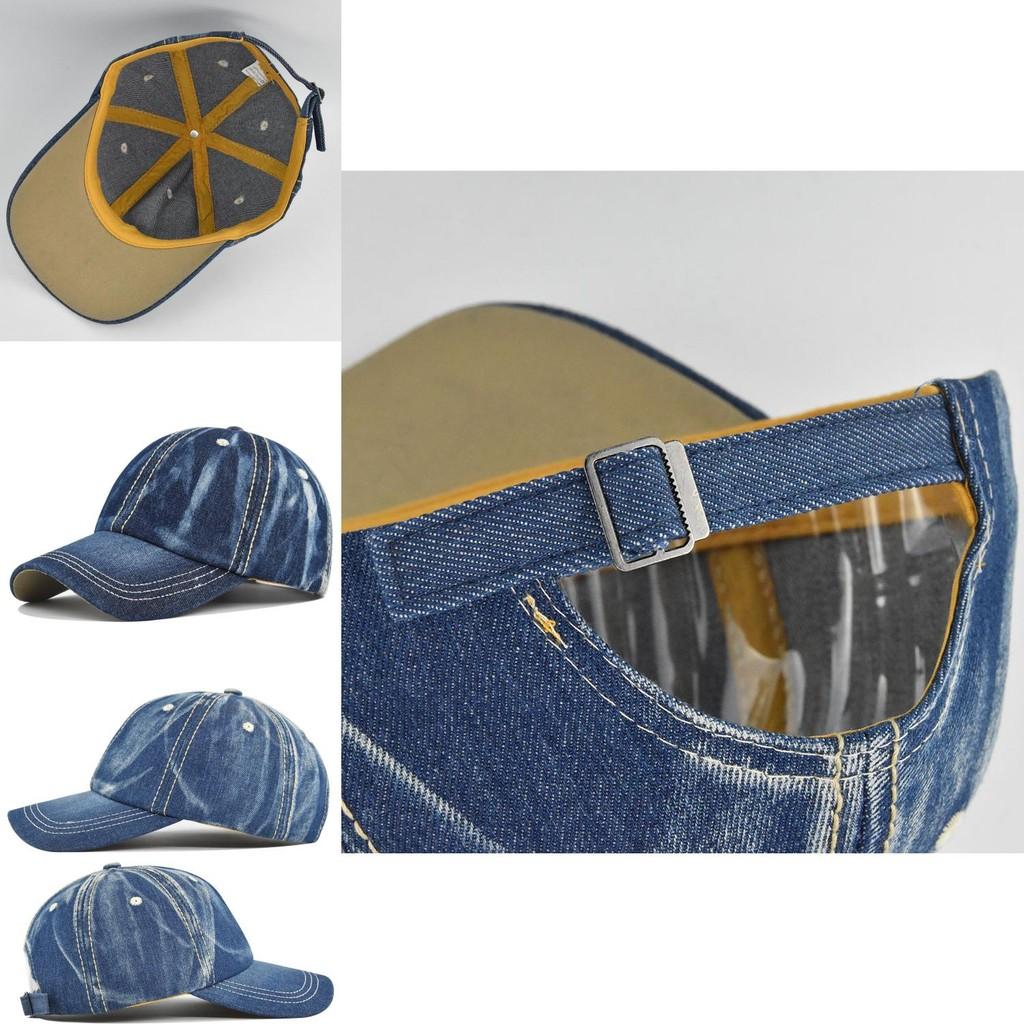 New Washed Denim Baseball Cap Solid Color Duck Tongue Cap Couple Sunshade Cap European And American Cross-border Baseball Cap