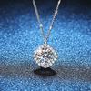 925 Sterling Silver Moissanite Necklace with Light Luxury Square Pendant - 1 Carat D Color Diamond for Women