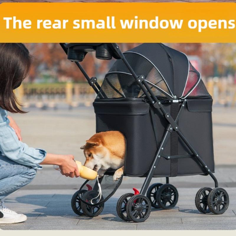 Outdoor Large Foldable Dog Pet Stroller Teddy Medium Luxury Dog Strollers Lightweight Cat Trolley with Wheel Pets Products