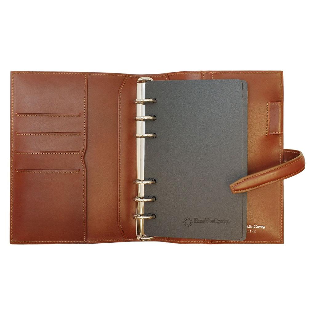 Franklin Planner Compact System Organizer with TATSUNO Natural Leather Binder, 20mm, with Belt, Brown, 64740