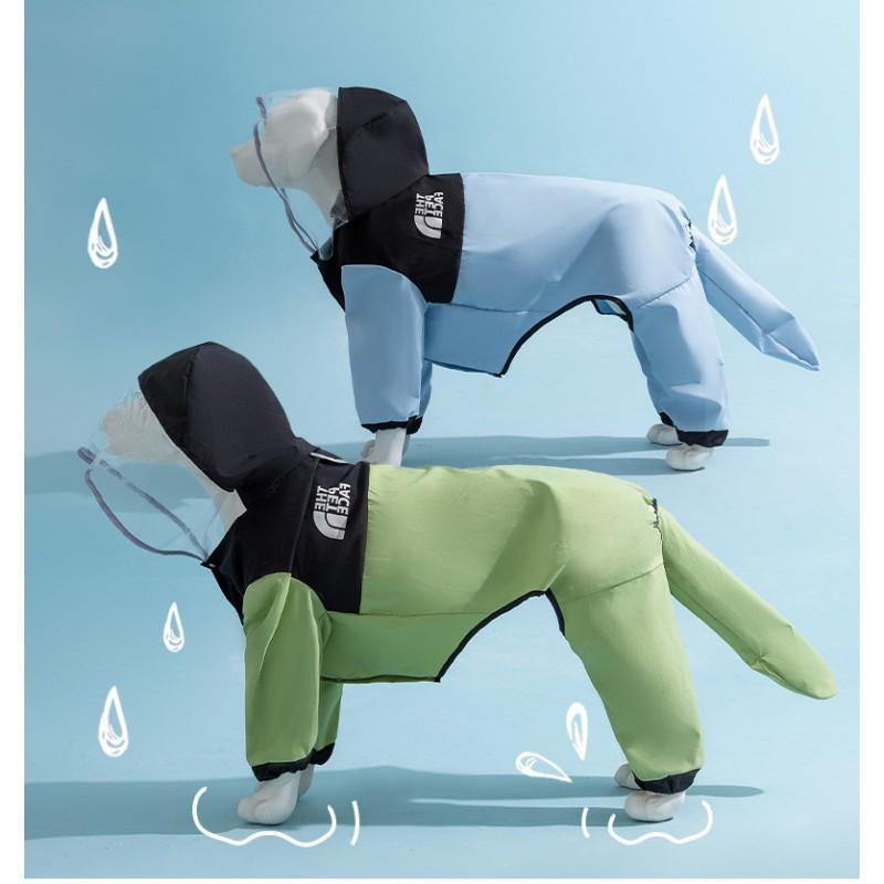 Hippie Dog Raincoat Large Dogs Waterproof Four-Leg Pet Coat Labrador Golden Retriever Border Collie