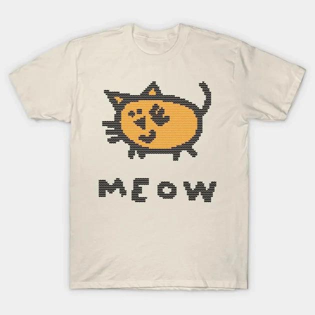 Knitted Cat Meow Made in Australia T-Shirt S
