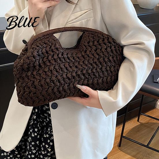 Bolso de Mano de Paja Natural Bolso Grande Tejido para Mujer