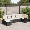 VidaXL Garden Lounge Set 7 Pcs with Cushions Black Wicker 3325983