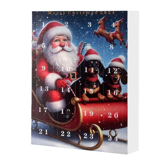 2024 Pet Advent Calendar 2D Flat Acrylic Cat Dog Pendants Christmas Tree Hanging Ornament Xmas Countdown Calendar for Home Decor