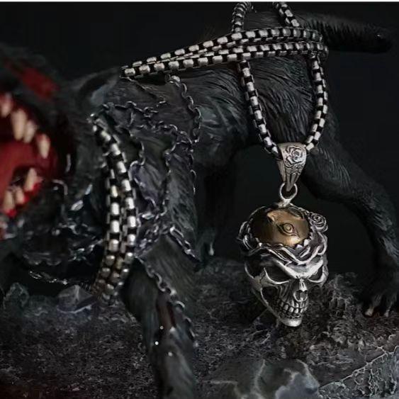 Riman Peripheral [Sword Wind Legend] Skull Knight Pendant Necklace Personality Trend Men'S And Women'S Necklace Gift
