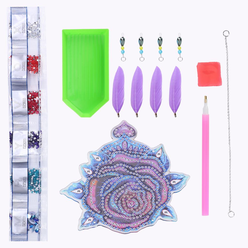 Diamond Painting Pendant DIY Rose Diamond Painting Window Hanging Decoration Gift