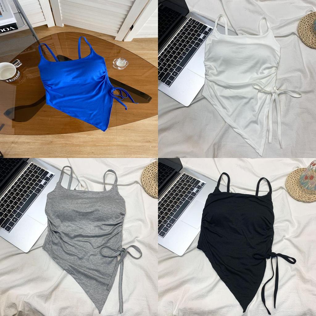 Basic Dress Womens Summer Offshoulder Tank Top With Tie Design For Casual Wear