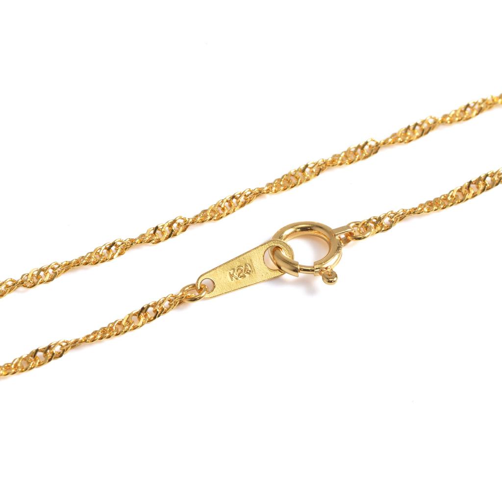 Speranza 24K Pure Gold Screw Selectable Gold Chain with Mint Certification Mark Bracelet, 1.45mm Wide, 18cm, Sizes,
