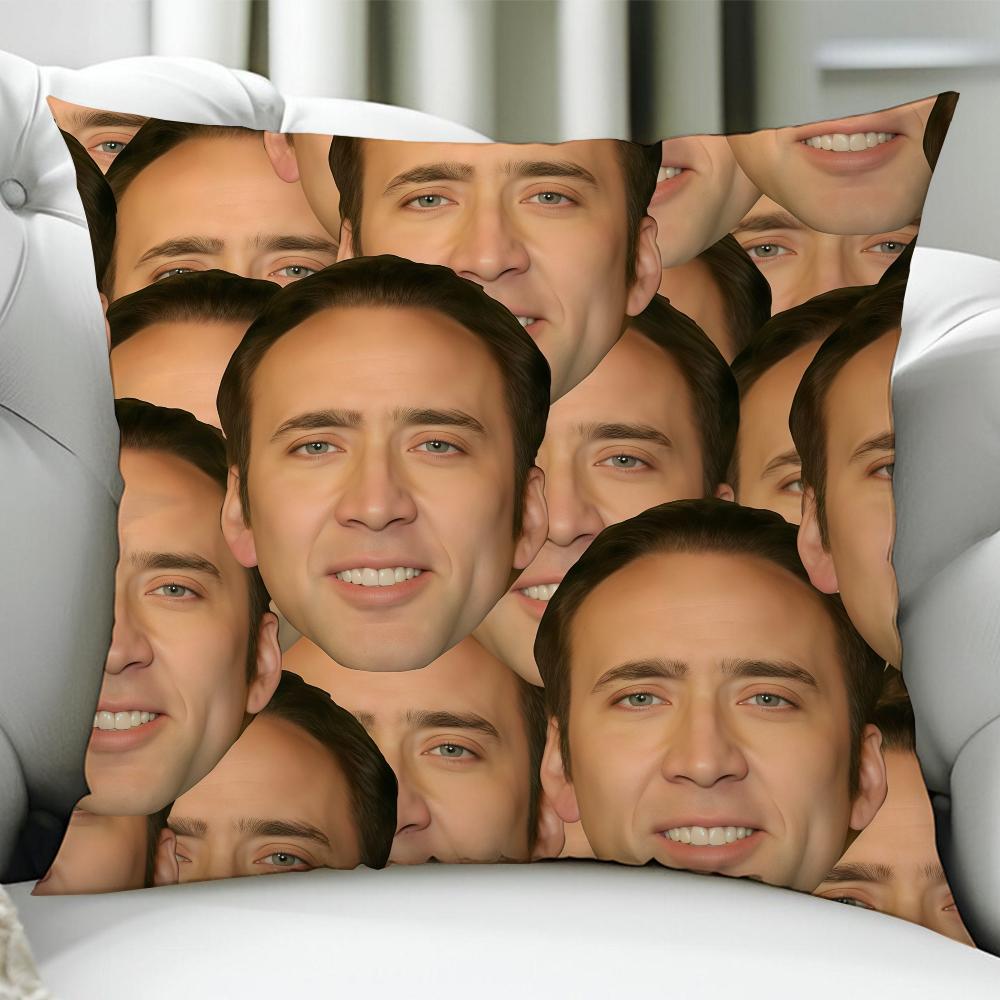 Funny NNicolas CCage Cushion Cover Birthday Anniversary Gifts Double Sided Printed Zipper Cushion Cover Soft Skin Bedding