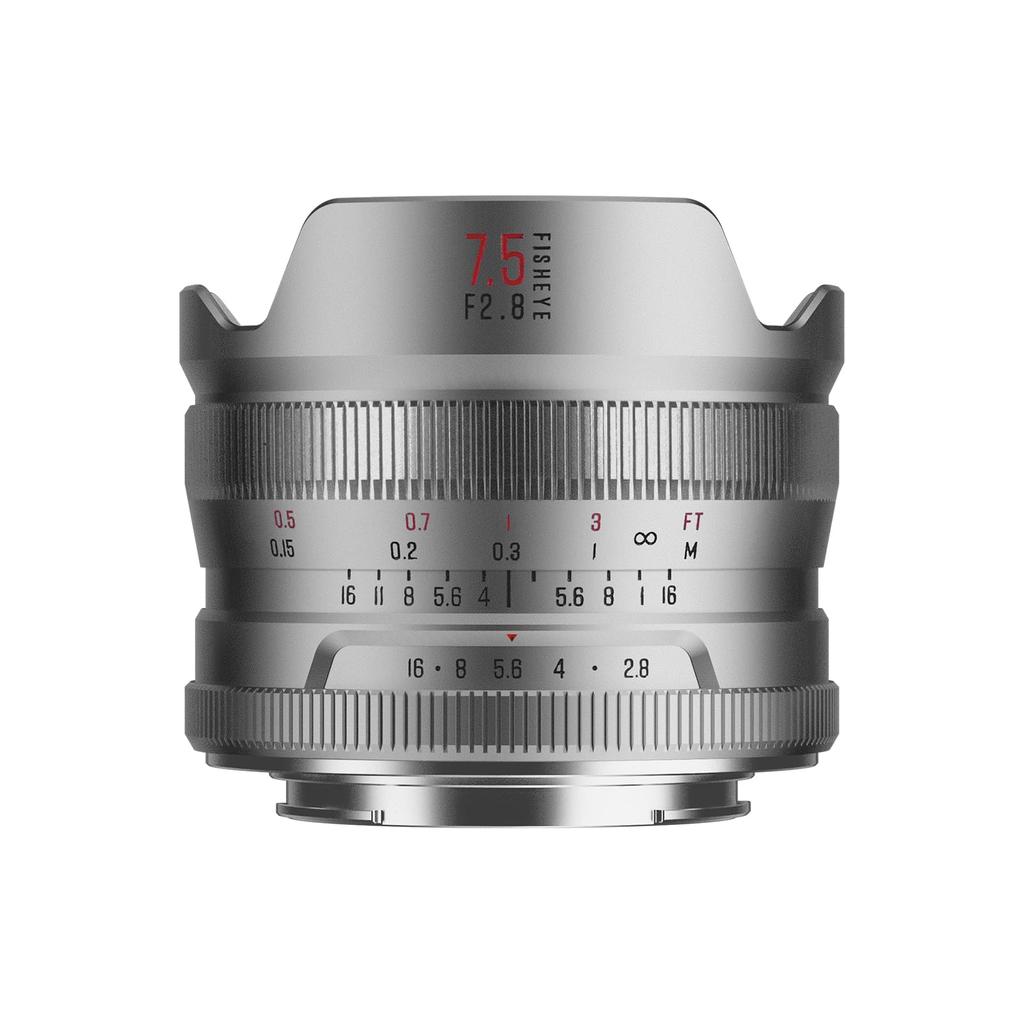 Brightin Star Fourth Generation Large Aperture Fisheye Lens MF Prime Lens for Sony Mirrorless Cameras A6400 A6600 A6100 A6000 NEX Silver 7.5mm F2.8 &