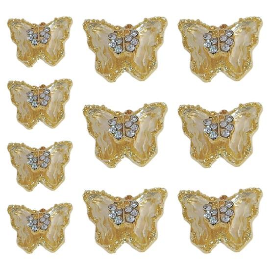 10ks Motýlí šperky na nehty Dvouvrstvé třpytivé drahokamy Poutavé ozdoby na nehty Dámské doplňky