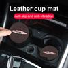 Leather  Water Cup Mat Car Accessories Silent Coaster For BMW Mini Works Cooper R50 R53 R55 R56 R60 R61 F54 F55 F56 F60 Clubman