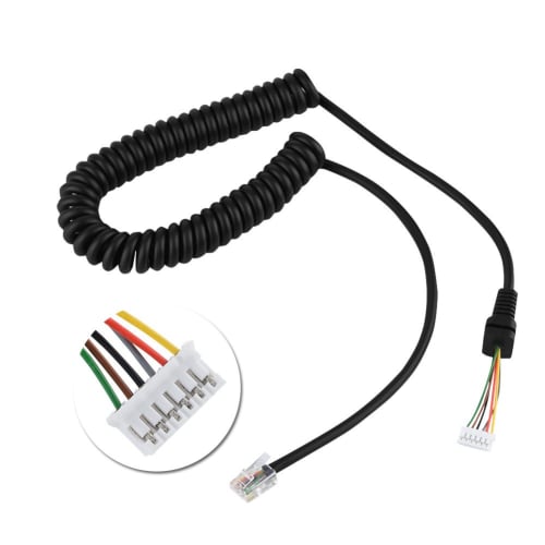 Microphone Cable, Portable Car Radio Handheld Microphone Line for YAESUMH-48A6J, MH-42B6J, FT-1500, FT-1500M, FT-7800, FT-8800, FT-8900, FT-7100M, FT-