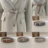 Leather Casual Womens Belt With Silver Buckle For Jeans And Office Gift Wear