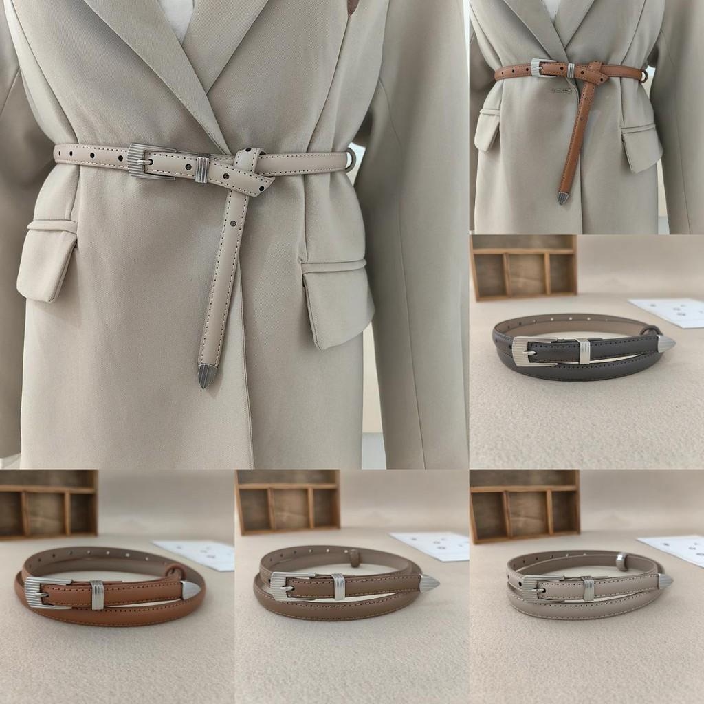 Leather Casual Womens Belt With Silver Buckle For Jeans And Office Gift Wear