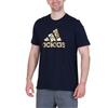 Adidas Gold Logo Printed Round Neck Sports Short Sleeve T-Shirt Men T-Shirt Dark-Blue HE4790