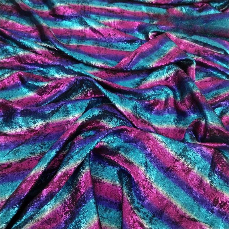 Wide 150cm Shiny Hot Stamping Stretch Luster Fabric For Diy Sewing Wedding Dress Hanfu Upholstery Sofa Curtain Background Cloth