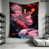 Jujutsu Kaisen Wall Tapestry Aesthetic Wall Hanging Printed Fabric Blanket Decorative Tapestries for Bedroom Living Room Home Decor